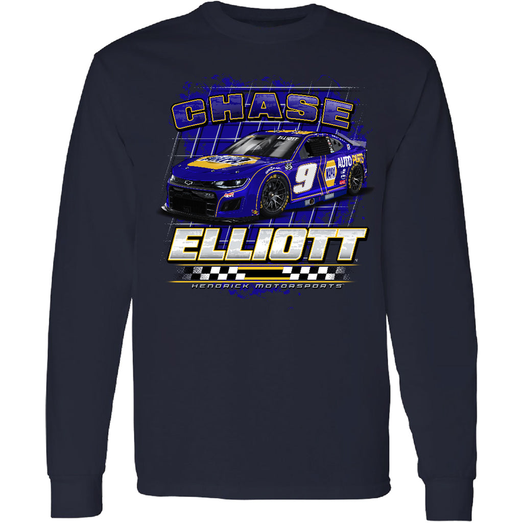 Chase Elliott 2025 Long Sleeve NAPA 2-Spot T-Shirt Blue #9 NASCAR