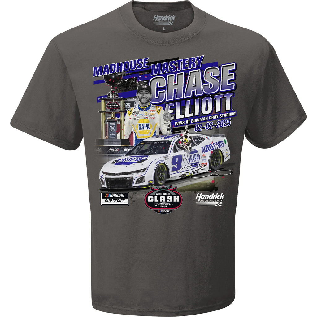 Chase Elliott 2025 Clash at Bowman Gray Race Win T-Shirt #9 NAPA NASCAR