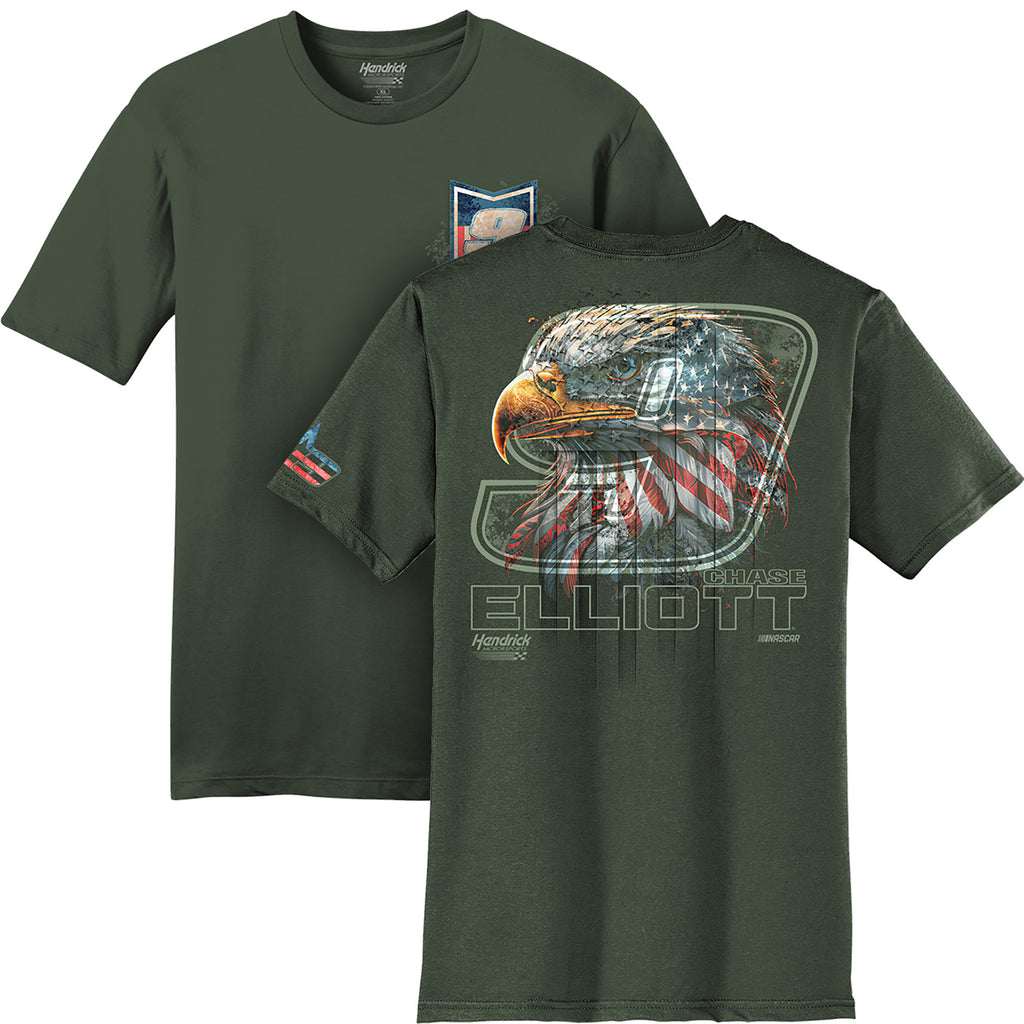 Chase Elliott 2025 American Eagle 3-Spot T-Shirt Green #9 NASCAR