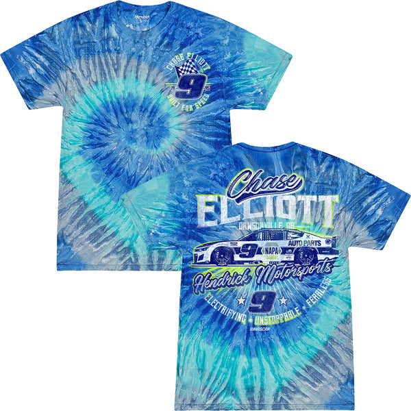 Chase Elliott 2026 NAPA Blue Tie Dye 2-Spot T-Shirt #9 NASCAR