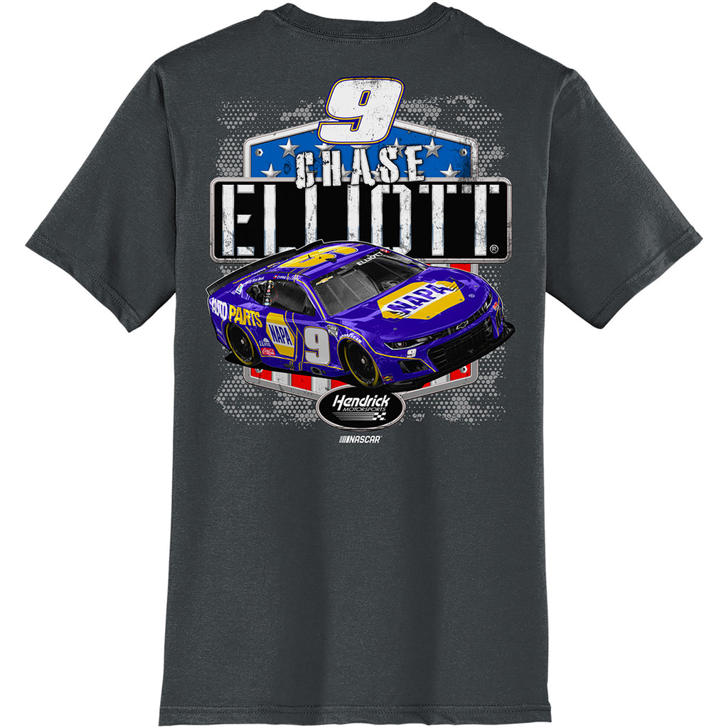 Chase Elliott 2025 NAPA Charcoal 2-Spot T-Shirt Gray #9 NASCAR