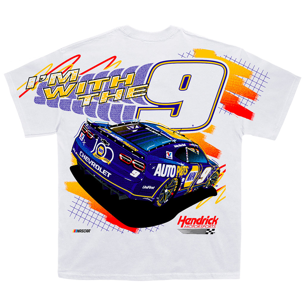 Chase Elliott 2025 NAPA Total Print White T-Shirt #9 NASCAR