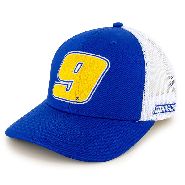 Chase Elliott 2026 Big Number #9 Mesh NASCAR Hat The Game Blue/White