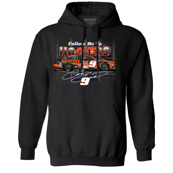 Chase Elliott 2024 Hooters Black Hoodie Sweatshirt #9 NASCAR