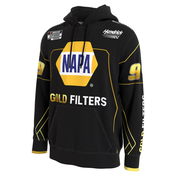 Chase Elliott 2026 NAPA Gold Filters Black Hoodie Outerwear ProSphere Sweatshirt #9 NASCAR
