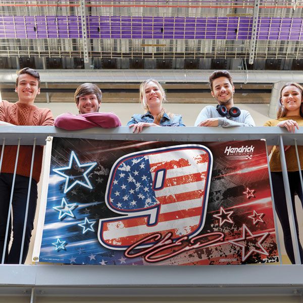 Chase Elliott 2024 Patriotic #9 One-Sided NASCAR 3x5 Flag NASCAR