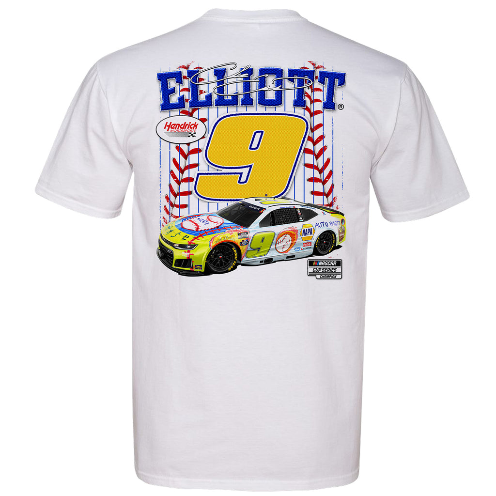 Chase Elliott 2026 Children's Healthcare of Atlanta Desi9n to Drive 2-Spot Classic Ink T-Shirt White #9 NASCAR