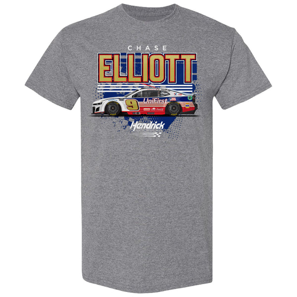 Chase Elliott 2024 Darlington Paint Scheme T-Shirt Gray #9 Unifirst NASCAR