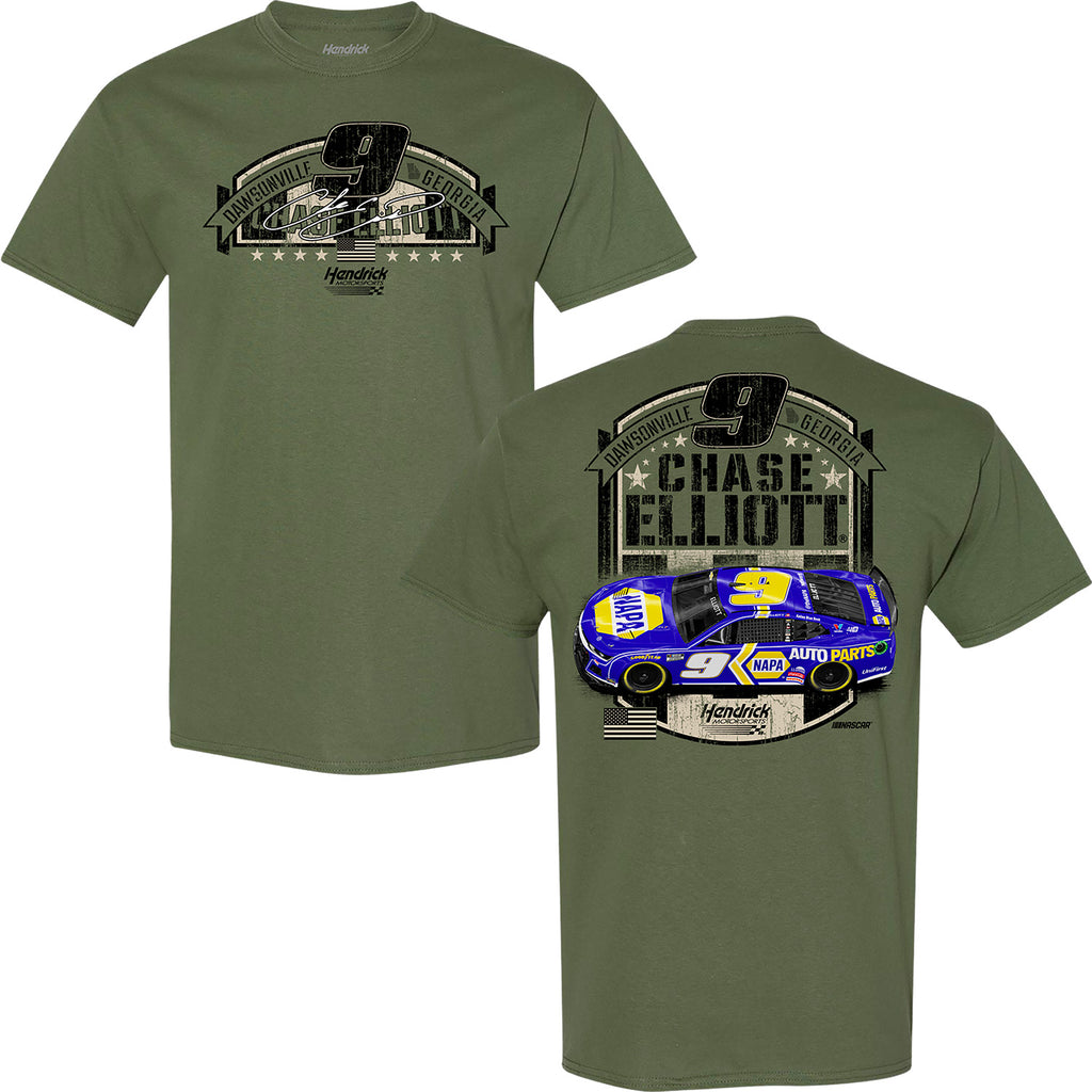 Chase Elliott 2024 NAPA Military Green T-Shirt #9 NASCAR