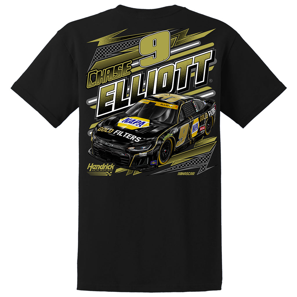 Chase Elliott 2026 NAPA Gold Filters 2-Spot Classic Ink T-Shirt Black #9 NASCAR