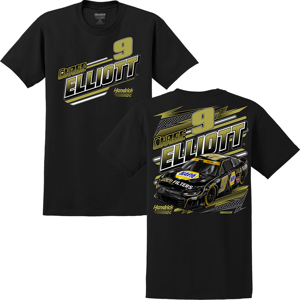 Chase Elliott 2026 NAPA Gold Filters 2-Spot Classic Ink T-Shirt Black #9 NASCAR
