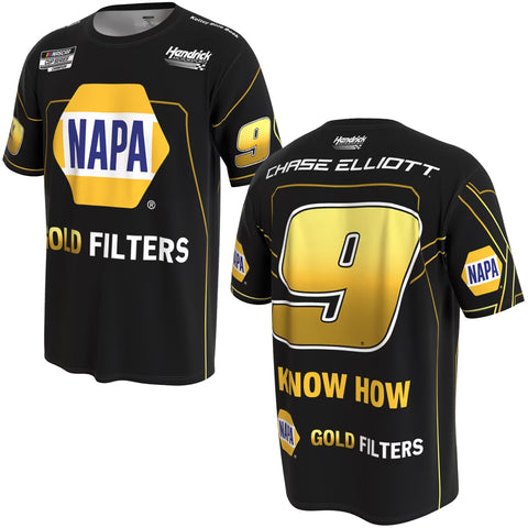 Chase Elliott 2026 NAPA Gold Filters Black 4-Spot ProSphere T-Shirt #9 NASCAR