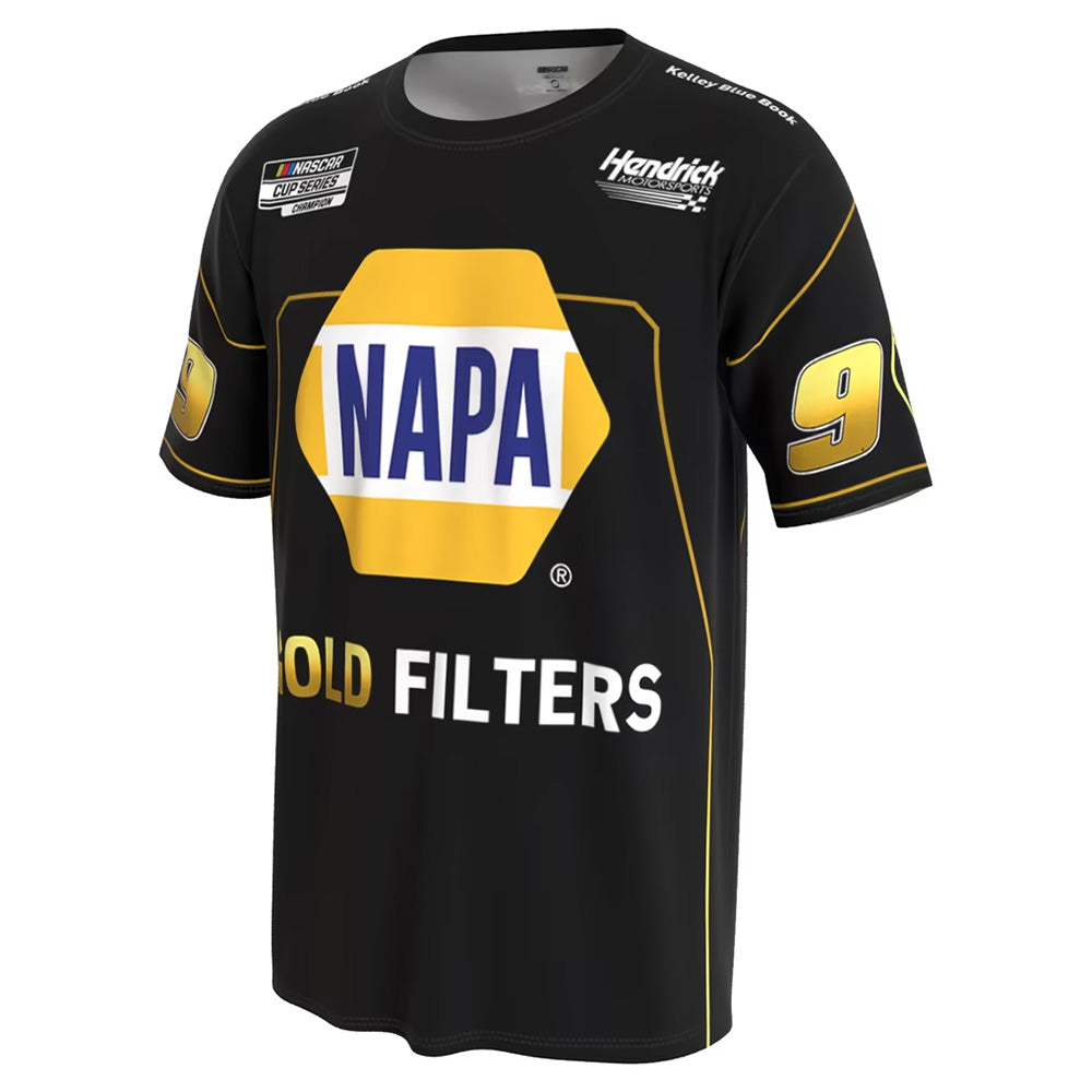 Chase Elliott 2026 NAPA Gold Filters Black 4-Spot ProSphere T-Shirt #9 NASCAR