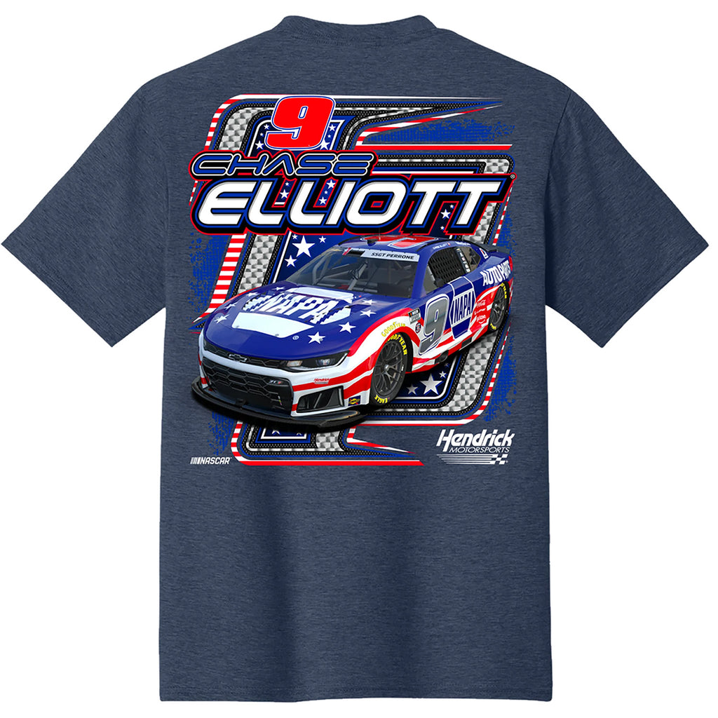 Chase Elliott 2026 NAPA Patriotic Paint Scheme 2-Spot Classic Ink T-Shirt Blue #9 NASCAR