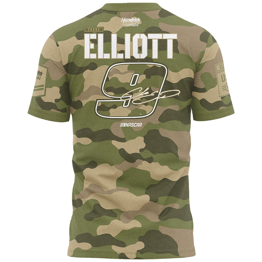 Chase Elliott 2026 Sublimated Camo #9 T-Shirt Green NASCAR