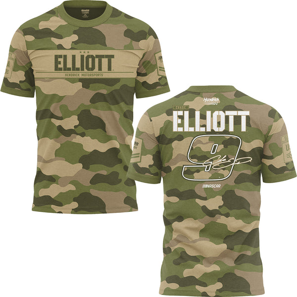 Chase Elliott 2026 Sublimated Camo #9 T-Shirt Green NASCAR