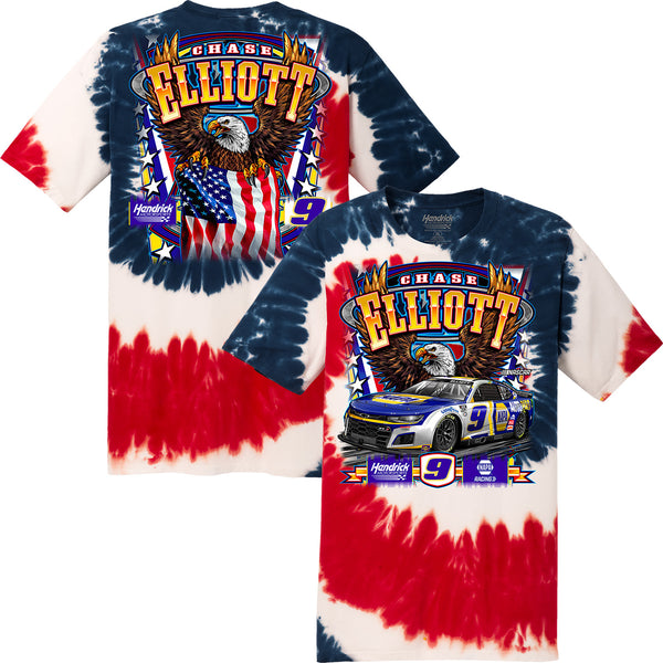 Chase Elliott 2023 RWB American Tie Dye 2-Spot T-Shirt #9 NASCAR