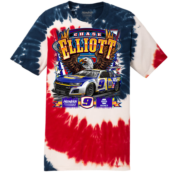 Chase Elliott 2023 RWB American Tie Dye 2-Spot T-Shirt #9 NASCAR