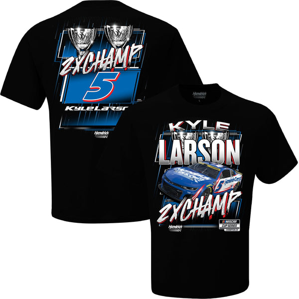 Kyle Larson 2025 NASCAR Cup Series Champion Trophy 2-Spot T-Shirt Black