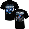 Kyle Larson 2025 NASCAR Cup Series Champion Stats T-Shirt Black