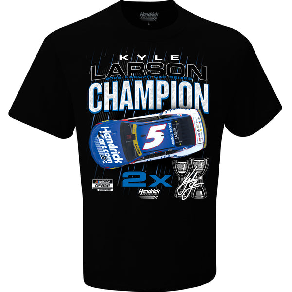 Kyle Larson 2025 NASCAR Cup Series Champion Stats T-Shirt Black