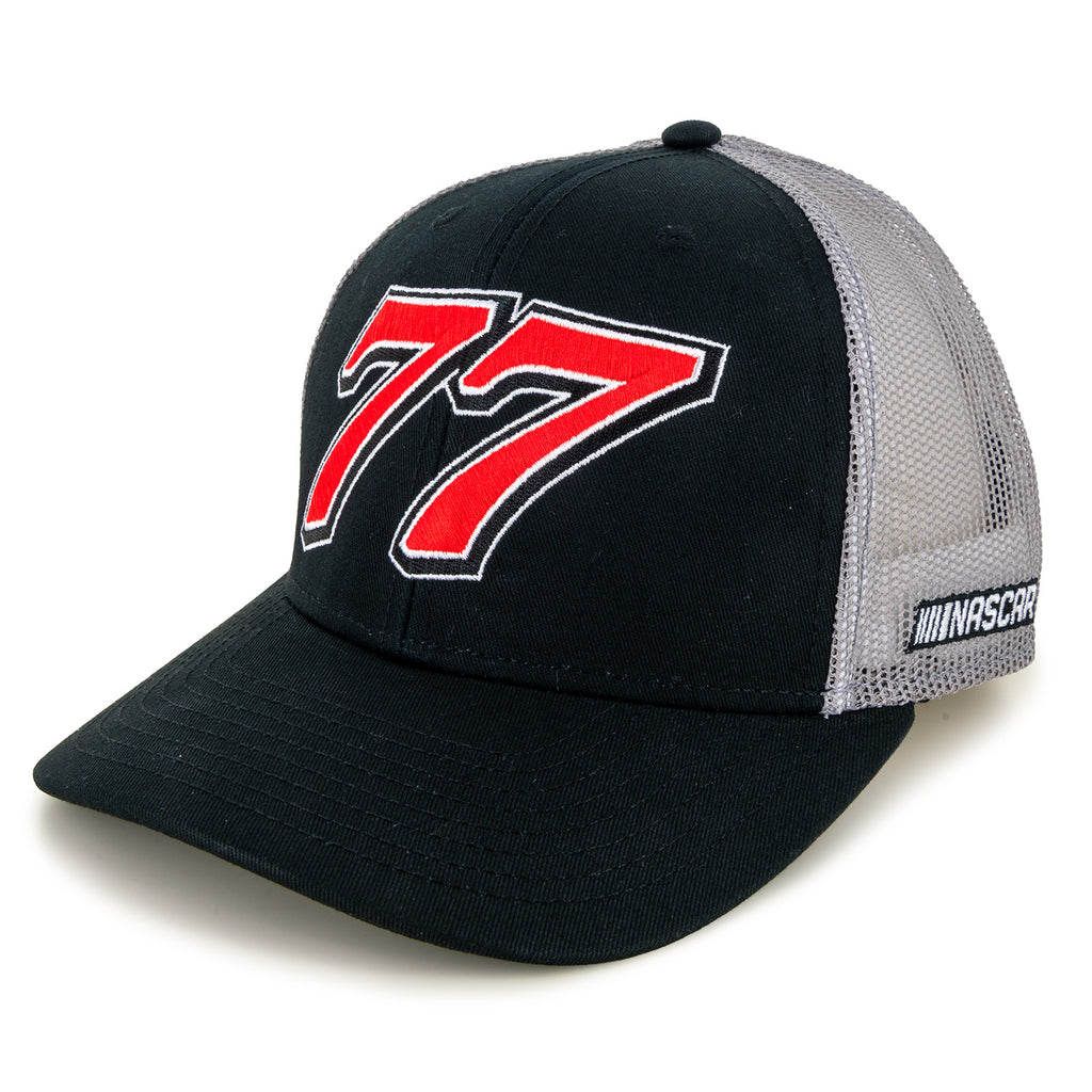 Carson Hocevar 2026 Big Number #77 Mesh NASCAR Hat Exclusive Black/Gray