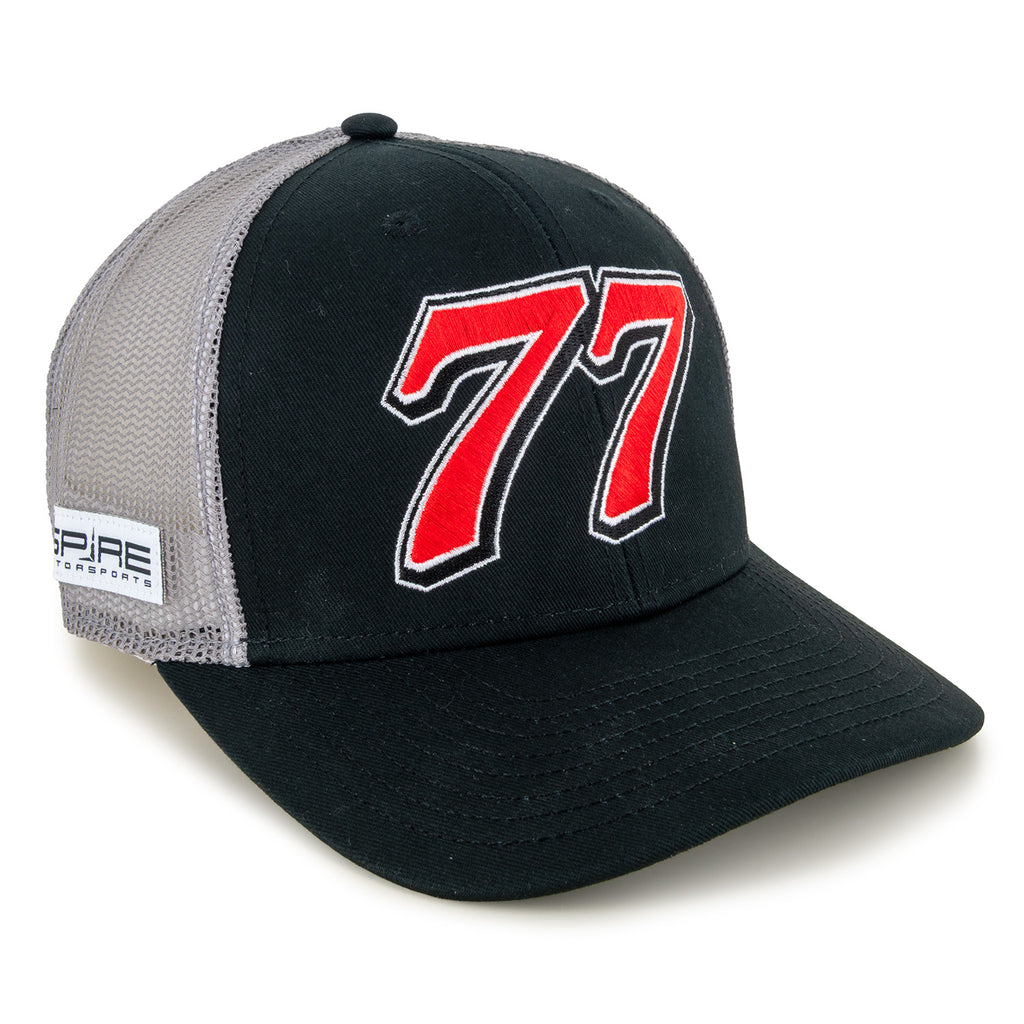 Carson Hocevar 2026 Big Number #77 Mesh NASCAR Hat Exclusive Black/Gray