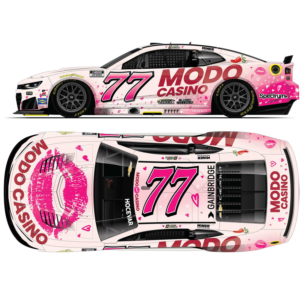 Carson Hocevar ELITE Modo Casino 1:24 2026 Diecast Car #77 NASCAR
