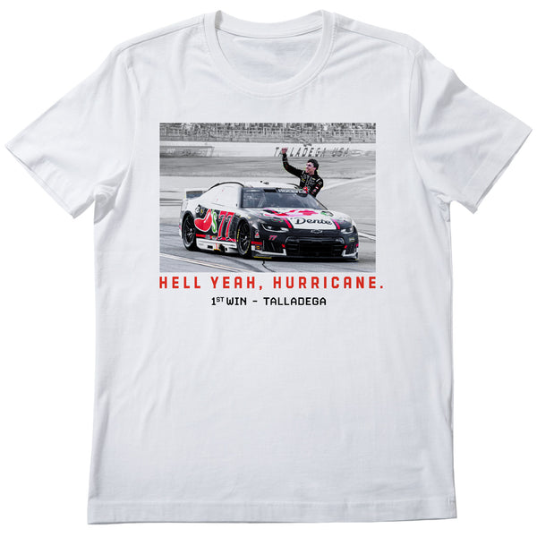 Carson Hocevar 2026 Hell Yeah Hurricane 1st Cup Win Classic Ink T-Shirt White