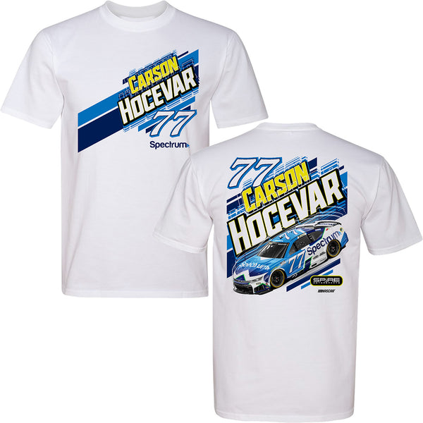 Carson Hocevar 2026 Spectrum Paint Scheme 2-Spot Classic Ink T-Shirt White #77 NASCAR