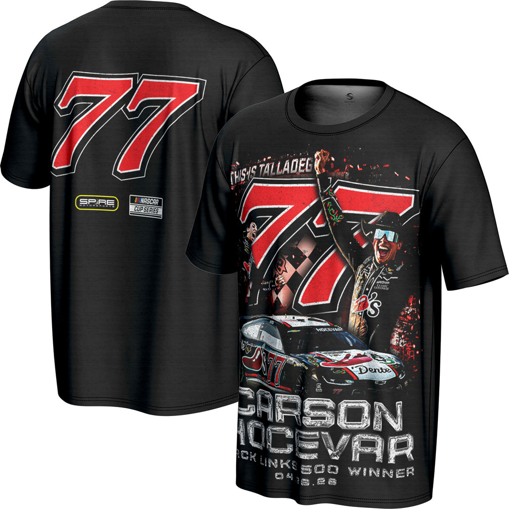 Carson Hocevar 2026 Talladega Win 4-Spot ProSphere T-Shirt #77 NASCAR