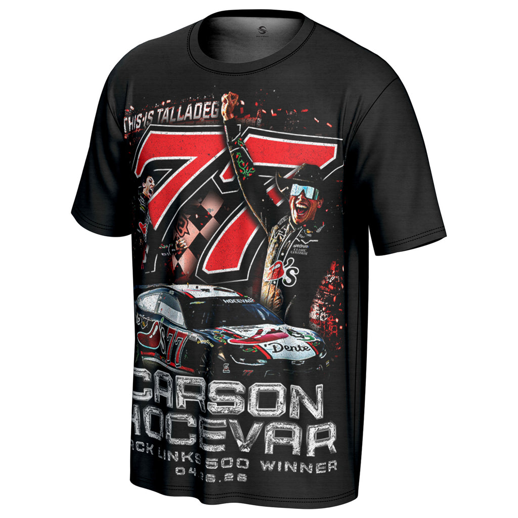 Carson Hocevar 2026 Talladega Win 4-Spot ProSphere T-Shirt #77 NASCAR