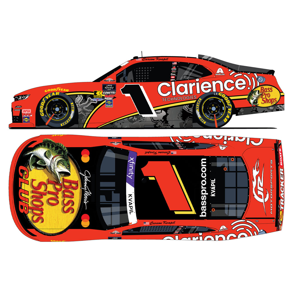 Carson Kvapil Darlington Throwback to 2010 Jamie McMurray 1:64 Standard 2025 Diecast Car Bass Pro Shops #1 NASCAR