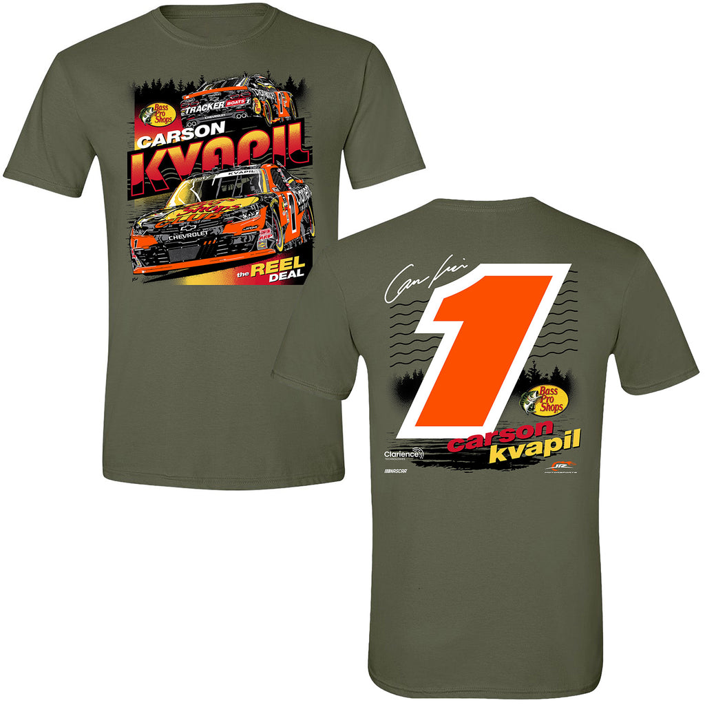 Carson Kvapil 2025 Bass Pro Shops #1 Xfinity Series Car T-Shirt NASCAR