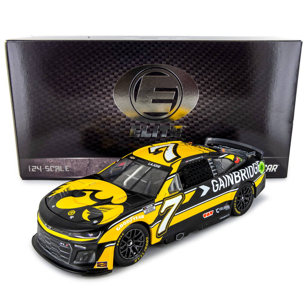 Corey LaJoie ELITE University of Iowa / Gainbridge 1:24 2024 Diecast Car #7 NASCAR
