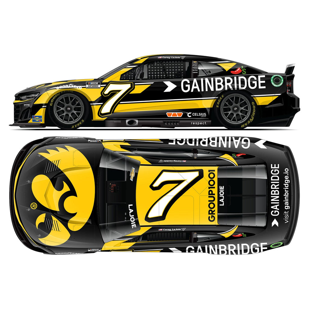 Corey LaJoie University of Iowa / Gainbridge 1:24 Standard 2024 Diecast Car #7 NASCAR