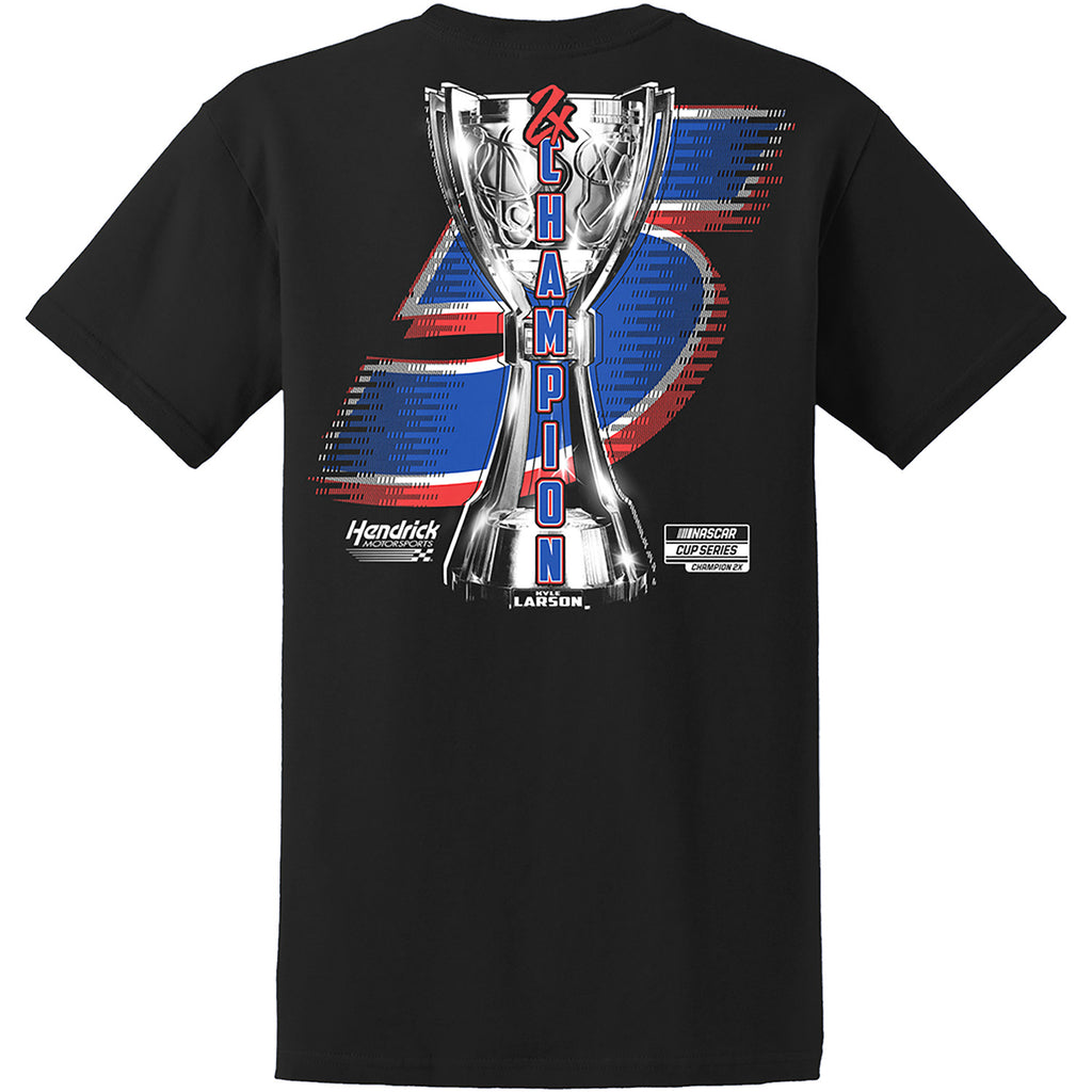 Kyle Larson 2025 NASCAR Cup Series Champion Car 2-Spot T-Shirt Black