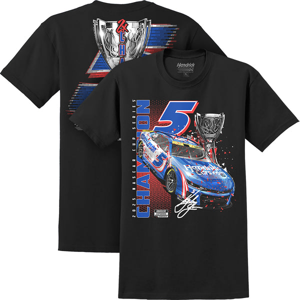 Kyle Larson 2025 NASCAR Cup Series Champion Car 2-Spot T-Shirt Black