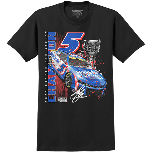 Kyle Larson 2025 NASCAR Cup Series Champion Car 2-Spot T-Shirt Black
