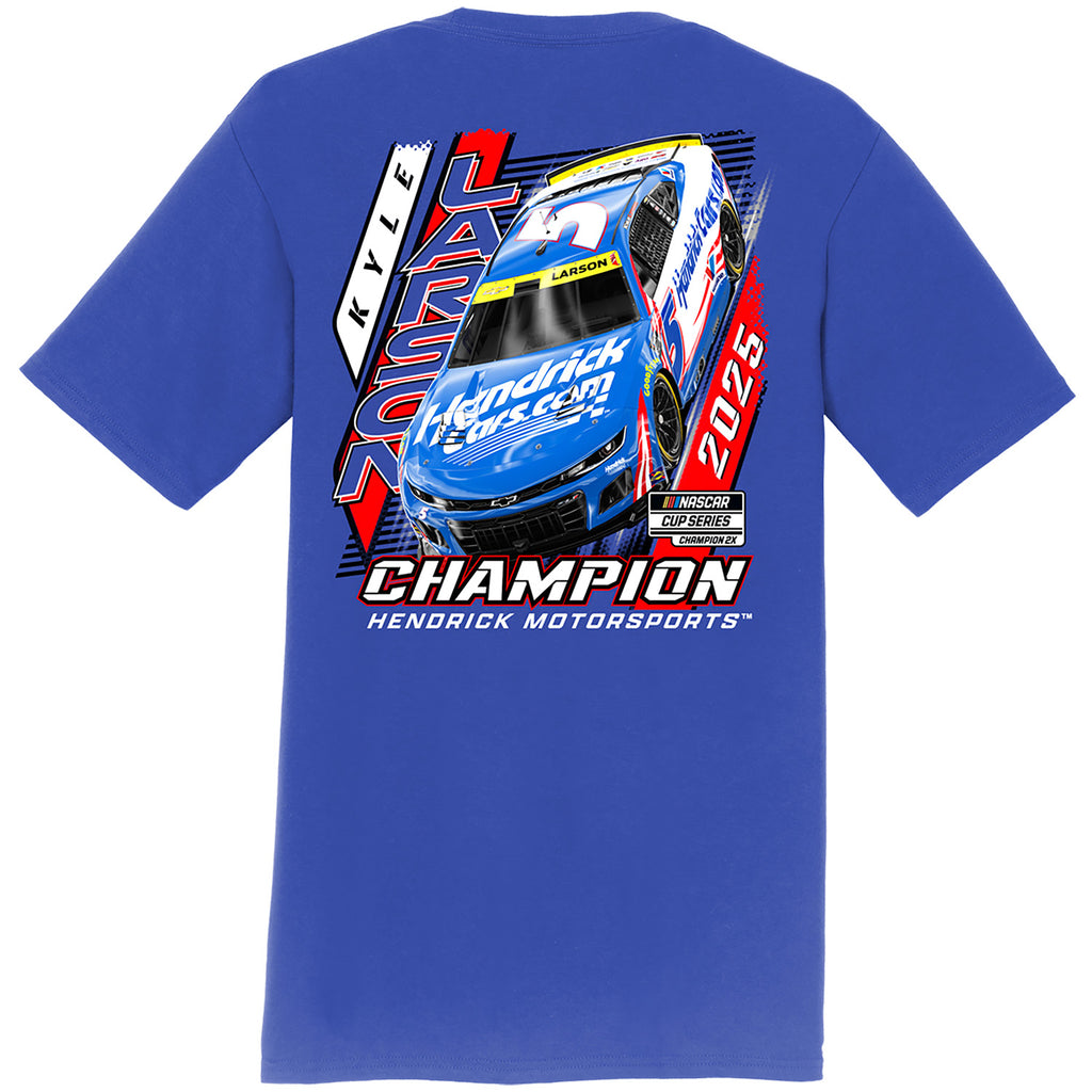 Kyle Larson 2025 NASCAR Cup Series Champion Team Color 2-Spot T-Shirt Blue