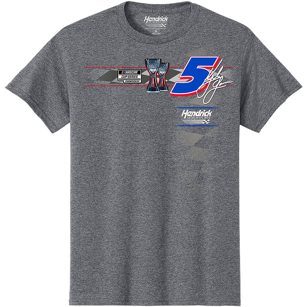 Kyle Larson 2025 NASCAR Cup Series Champion Driven 2-Spot T-Shirt Gray