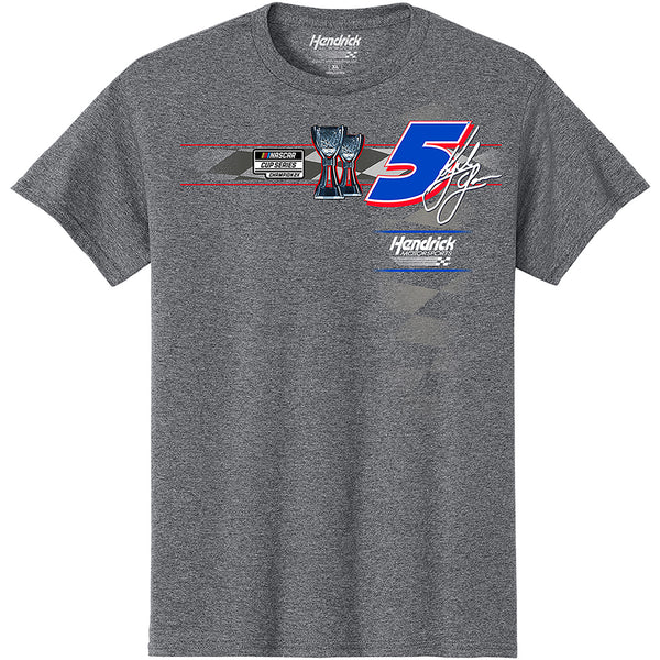 Kyle Larson 2025 NASCAR Cup Series Champion Driven 2-Spot T-Shirt Gray