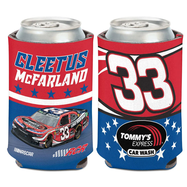 Cleetus McFarland 2026 Tommy's Express Car Wash #33 Can Hugger 12oz Cooler