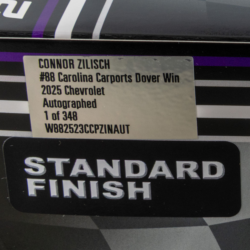 Connor Zilisch Autographed Dover Xfinity Series Race Win 1:24 Standard 2025 Diecast Car #88 NASCAR