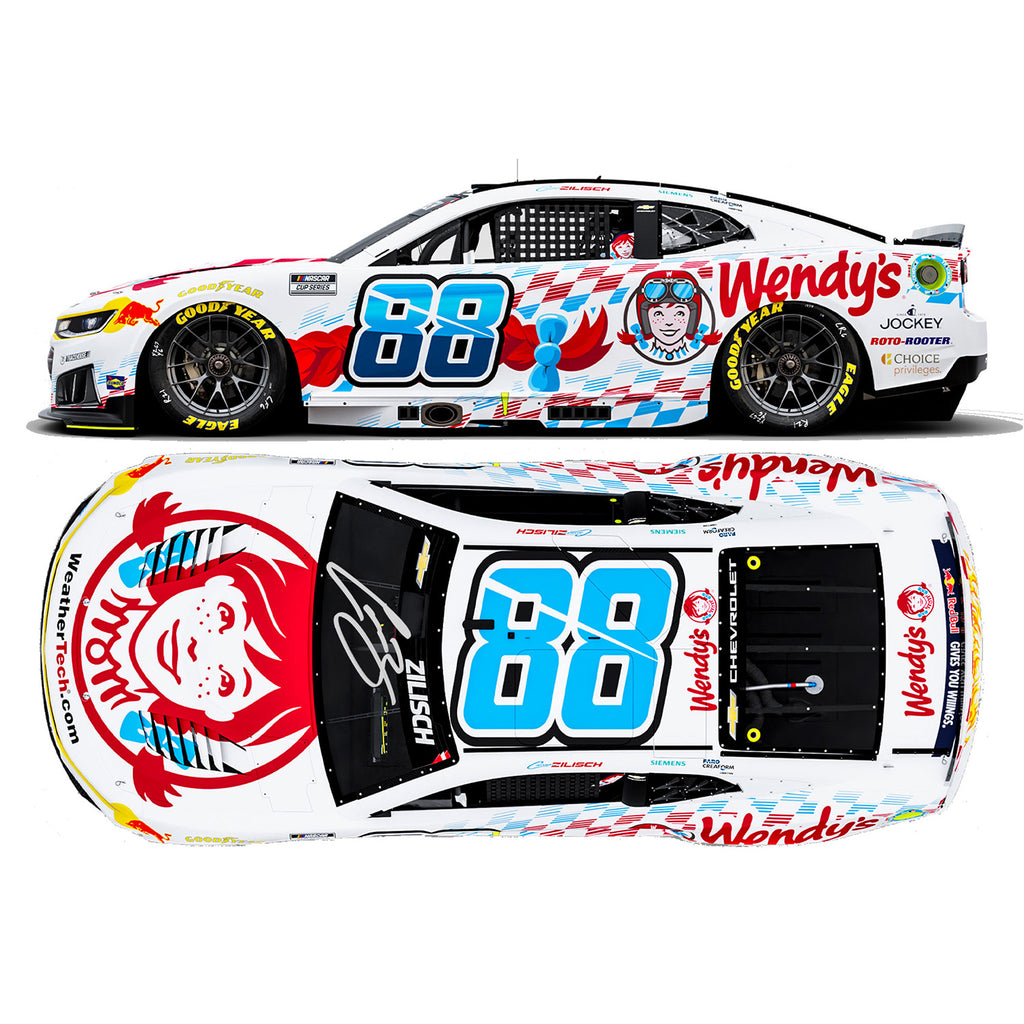 Connor Zilisch Autographed Wendy's 1:24 Standard 2026 Diecast Car #88 NASCAR
