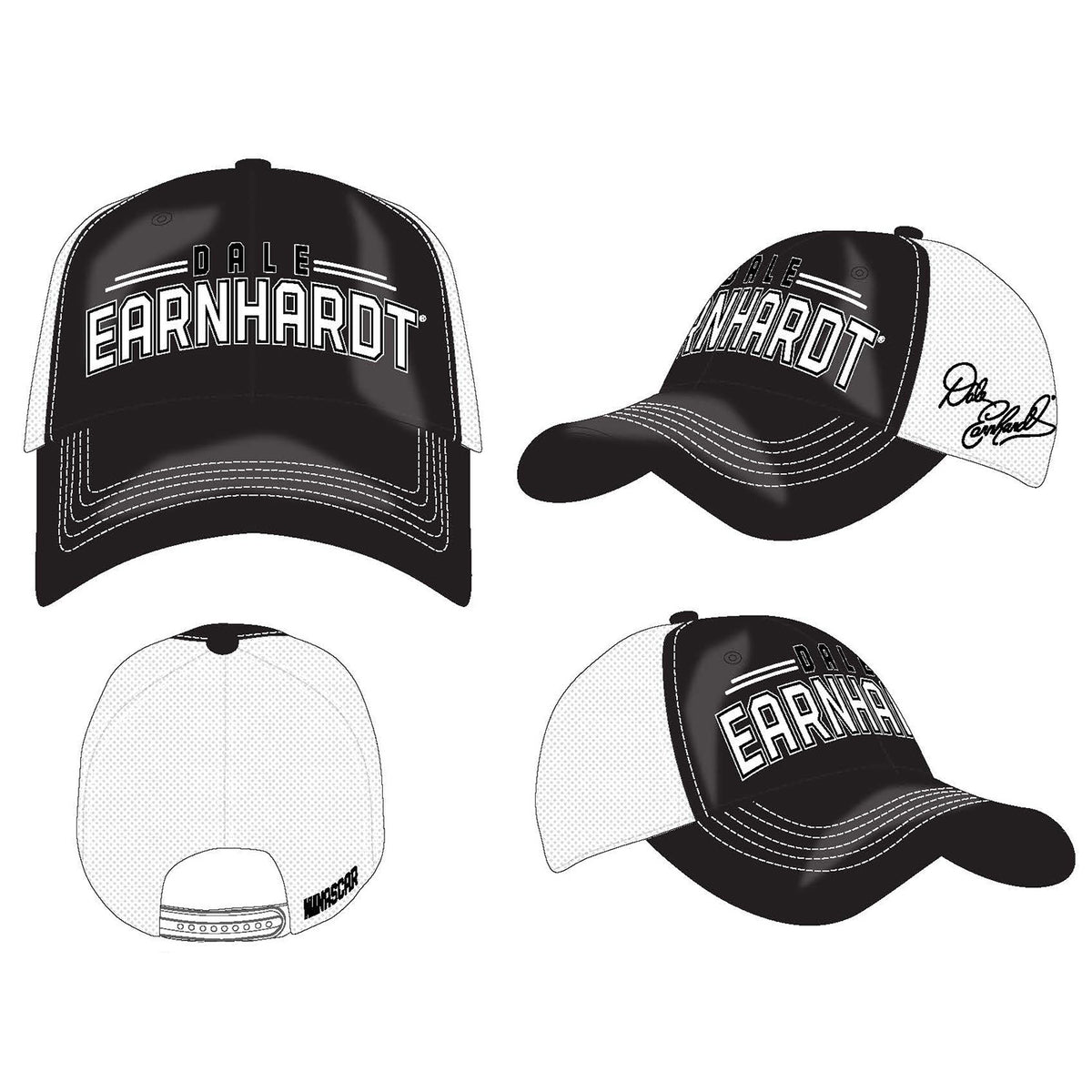 Dale Earnhardt 2025 Big Name Mesh Hat Black/White Preorder Currently