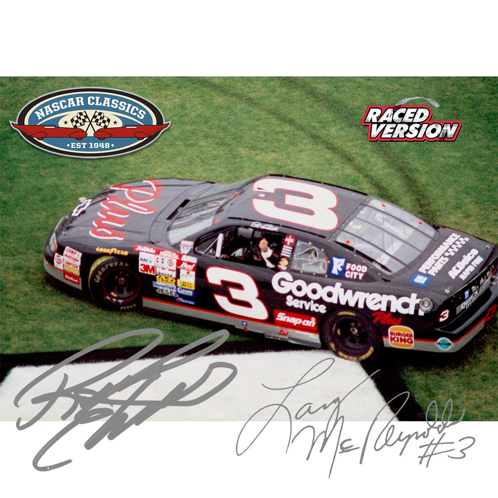 Richard Childress / Larry McReynolds Dual Autographed Dale Earnhardt Daytona 500 Race Win 1:24 Diamond Finish 1998 Diecast Car - Preorder - Currently Projected February