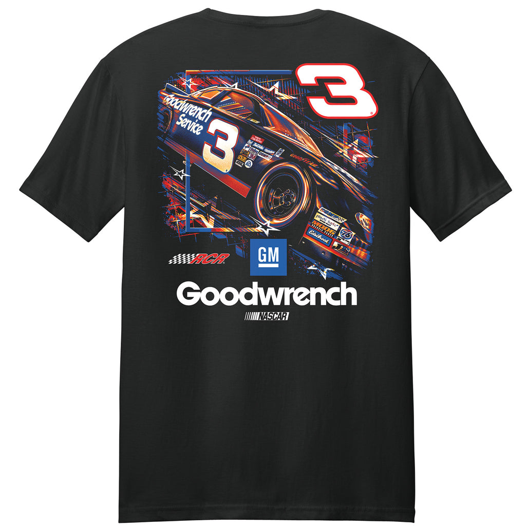 Dale Earnhardt 2026 GM Goodwrench #3 Stars & Stripes Car 2-Spot Classic Ink T-Shirt Black NASCAR