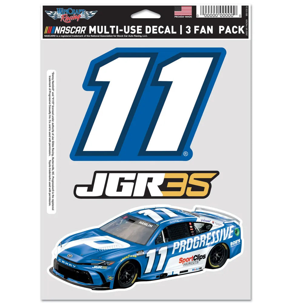 Denny Hamlin 2026 Multi-Use Progressive #11 Decal 3-Pack