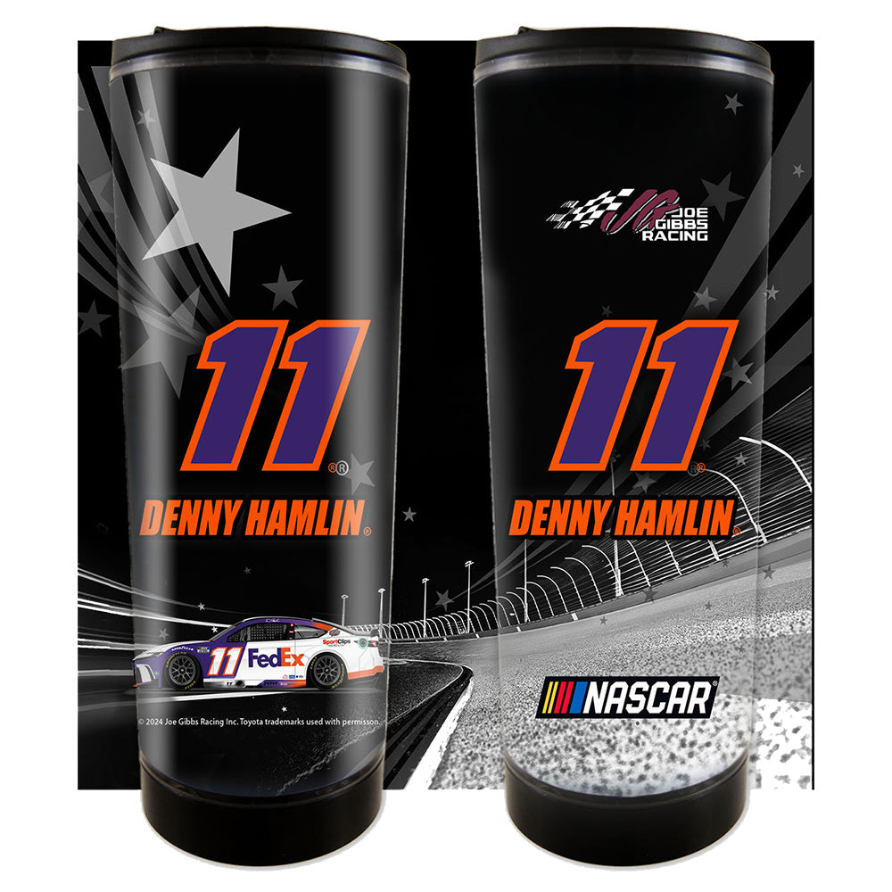 Denny Hamlin 2024 Plastic 14oz Tumbler Travel Mug #11 NASCAR FedEx
